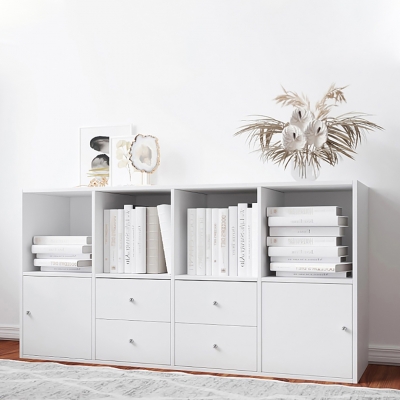 Стеллаж-комод Билли 24 FS белый дизайн IKEA в интерьере