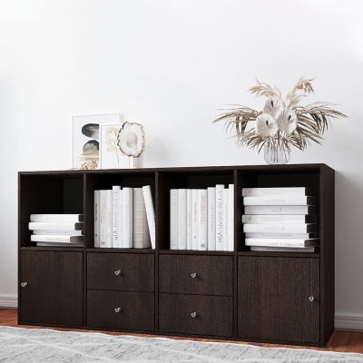 Стеллаж-комод Билли 24 FS венге дизайн IKEA в интерьере