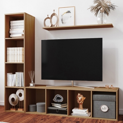 Стеллаж Билли 25 FS орех экко дизайн IKEA в интерьере