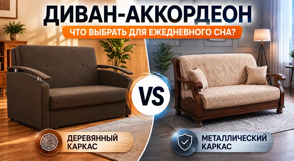 Честный разбор: стоит ли брать диван-аккордеон для ежедневного сна и как выбрать между металлокаркасом и деревом
