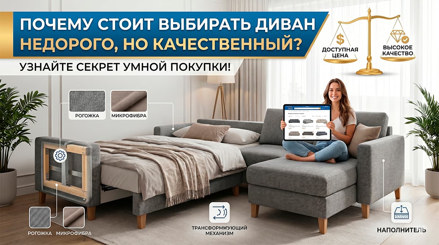 Диван недорого: как выбрать качественную и доступную модель