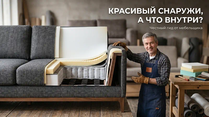 «Красивый снаружи, а что внутри?»: Честный гид по наполнителям диванов от мебельщика с 20-летним стажем